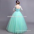 Quinceanera robes robe de bal à la mode robes à manches longues exquis robe de bal bleu robe de bal